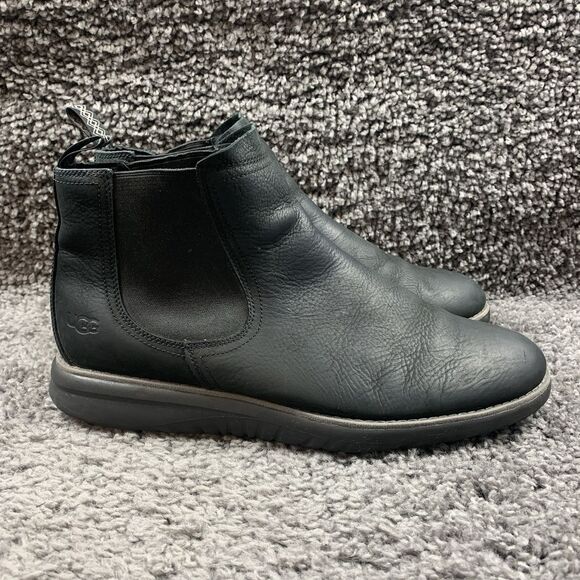 UGG MEN’S UNION CHELSEA WEATHER 1112362 BLACK SIZE 13 BOOTS WATERPROOF LEATHER - Picture 3 of 8